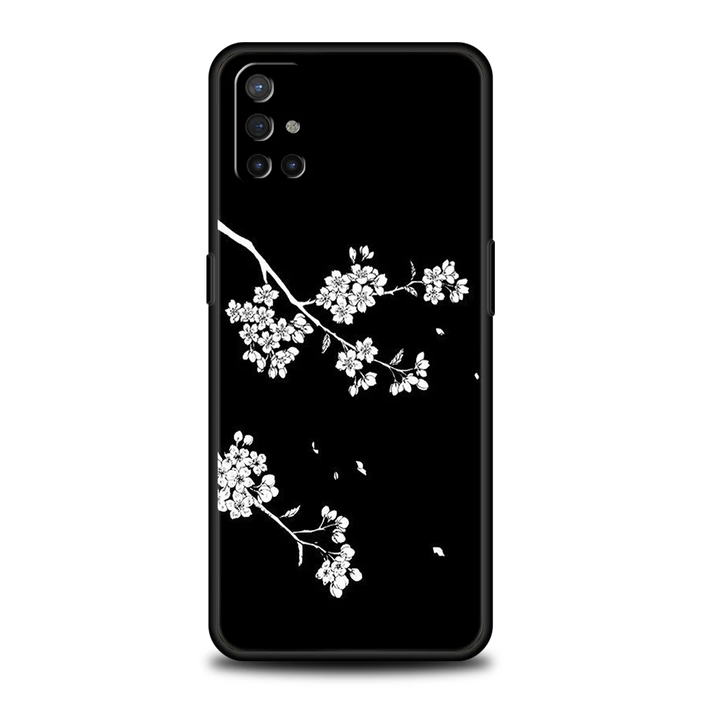 Elegant Black Floral Silicone Phone Case – Durable Protective Cover