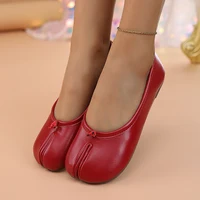 Women’s Leather Toe Separator Loafers Flat Comfortable Slip-On Breathable Casual Shoes​