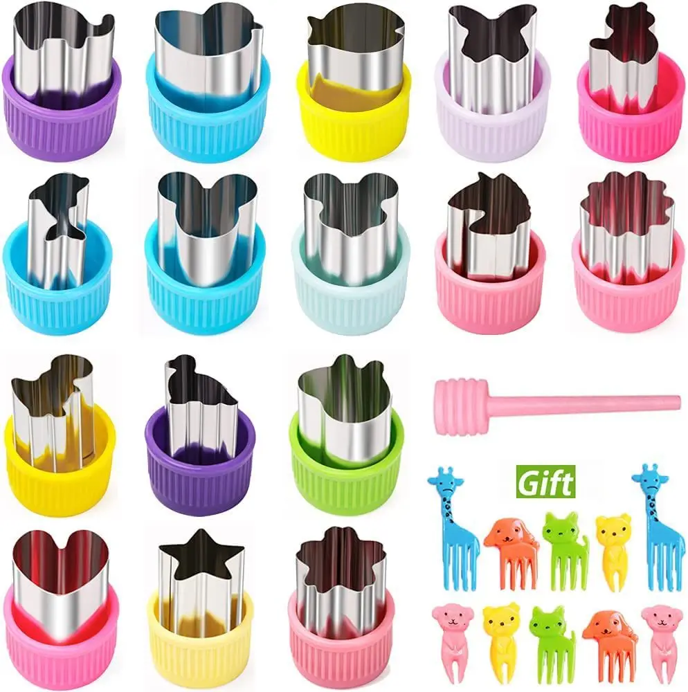 

32 piece children's cartoon sandwich cutter set DIY biscuit cutting mold food cartoon fruit fork School lunchbox lunch accessori