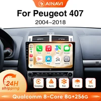 Ainavi autoradio pour Peugeot 407 CC SW 407 CC 2004-2011, CarPlay sans fil, Android Auto, système multimédia intelligent pour voiture 1