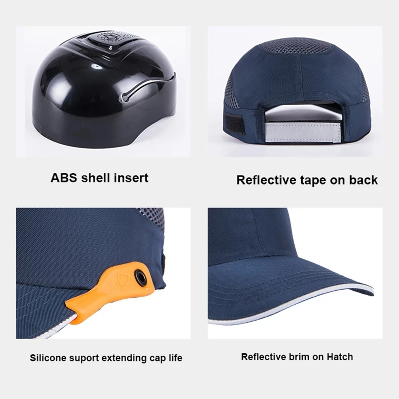 Hard Hat For Working Head Protection Top Breathable Bump Cap Work Safety Helmet ABS Inner Shell Baseball Hat Style Protective