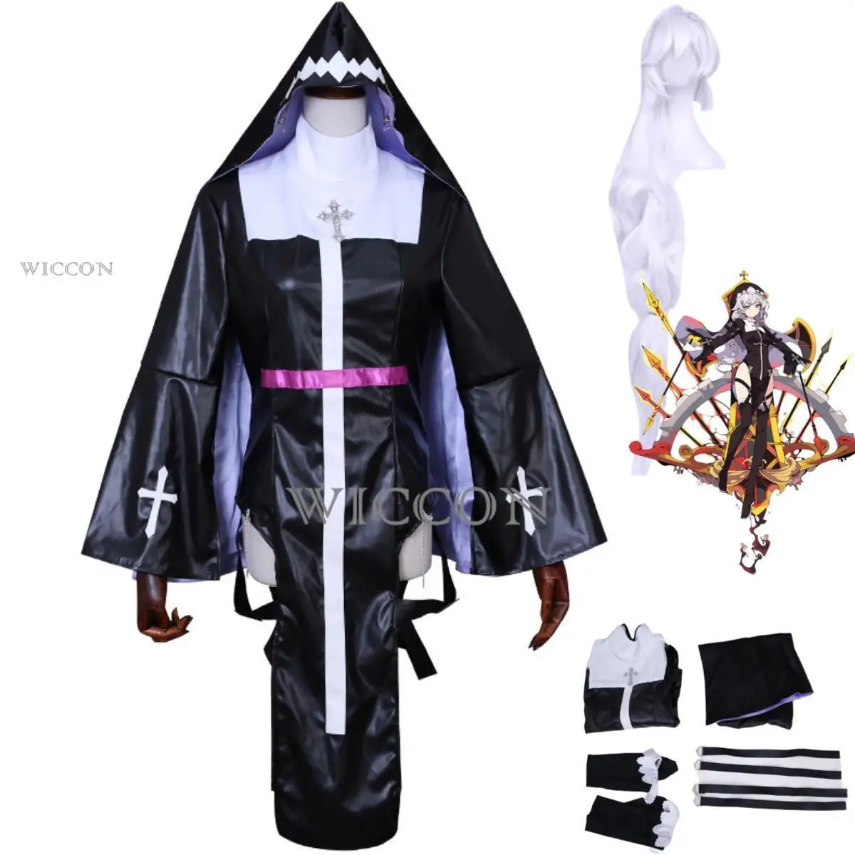 

Anime Game Honkai Impact 3 Kallen Kaslana Cosplay Costume Sister Dress Uniform Wig Woman Sexy Christmas Halloween Suit