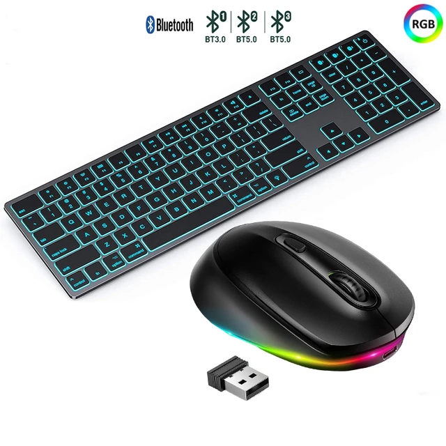 Clavier sans fil Rechargeable multi-appareils, Bluetooth, rétroéclairé,  Compatible pour ordinateur portable, tablette, iPad - AliExpress