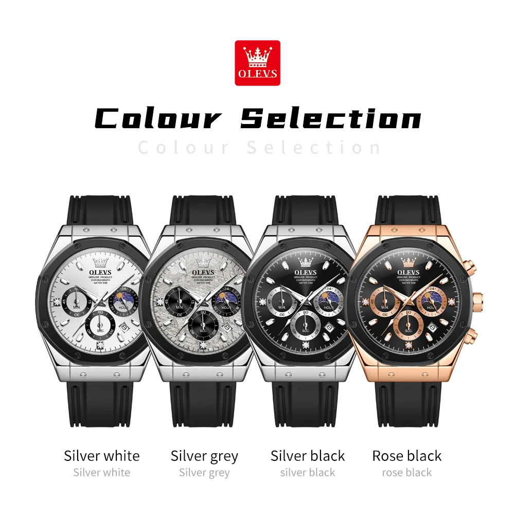 OLEVS Men's Waterproof Luminous Quartz Fashion Sport Watch