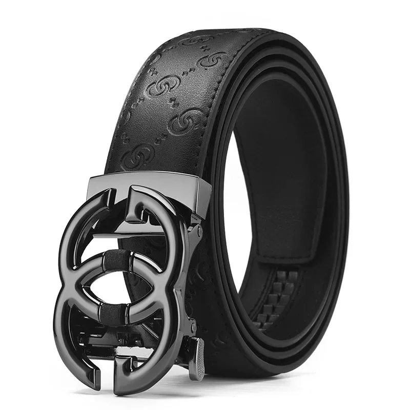 Men's Luxury Genuine Leather Belt with Automatic Alloy Buckle - Premium Designer Waist Strap