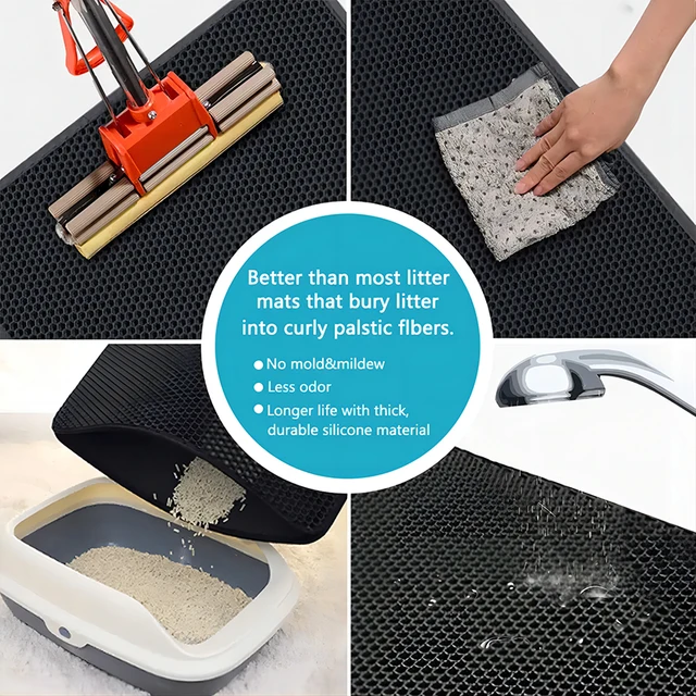 EVA Double Layer Cat Litter Pad Waterproof Non-slip Sand Basin Filter Kitten Dog Washable Easy Cleaning Pet Accessories 3