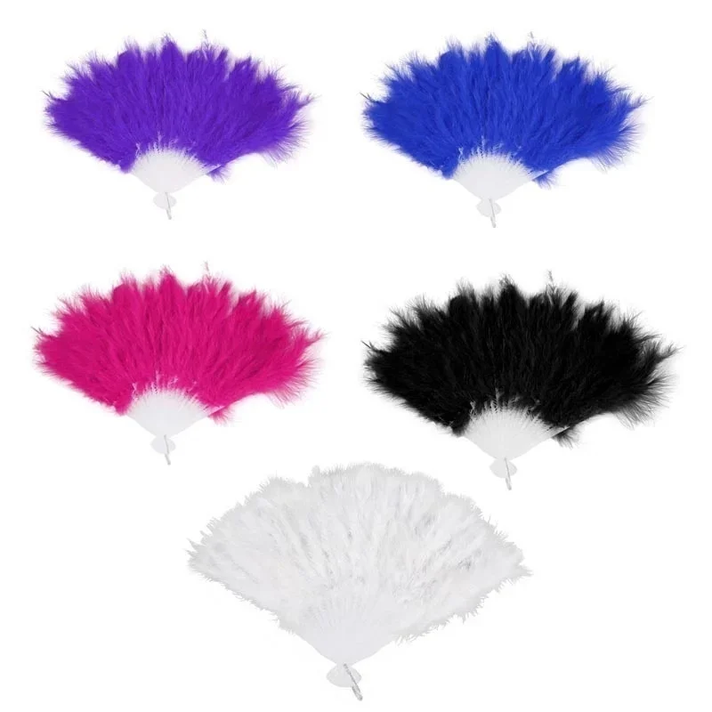 Soft Fluffy Lady Burlesque Wedding Hand Fancy Dress Costume Dance Feather Portable Fan Chinese Decoration for Weddings