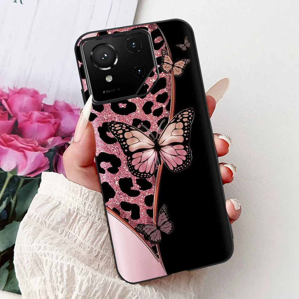 Luxury Cute Cat Silicone Shockproof Bumper Back Cover - Stylish Painted Design