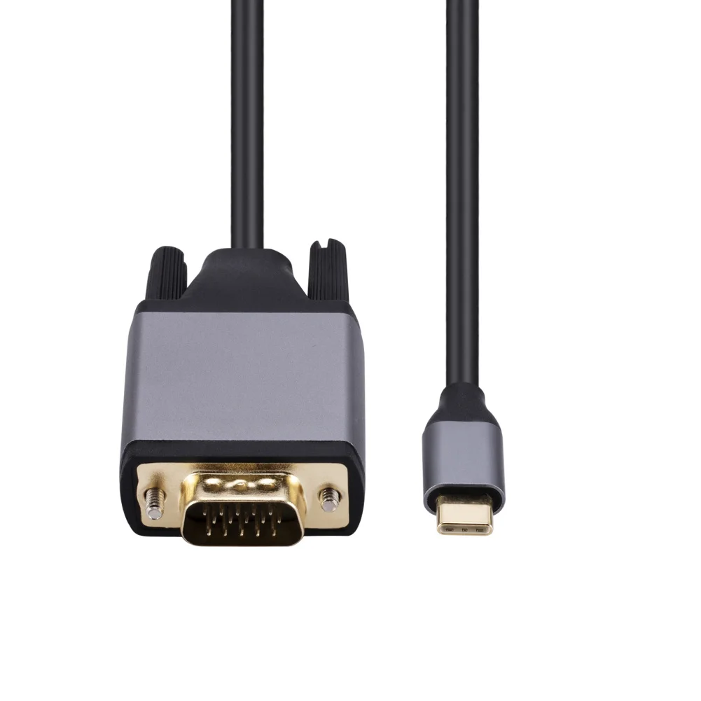 USB C To VGA Adapter 1080P Video Type C To VGA Monitor Converter Laptop TV Projector Projection Screen Playback
