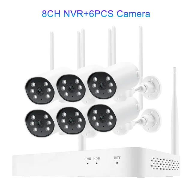 1 NVR 6pcs Camera