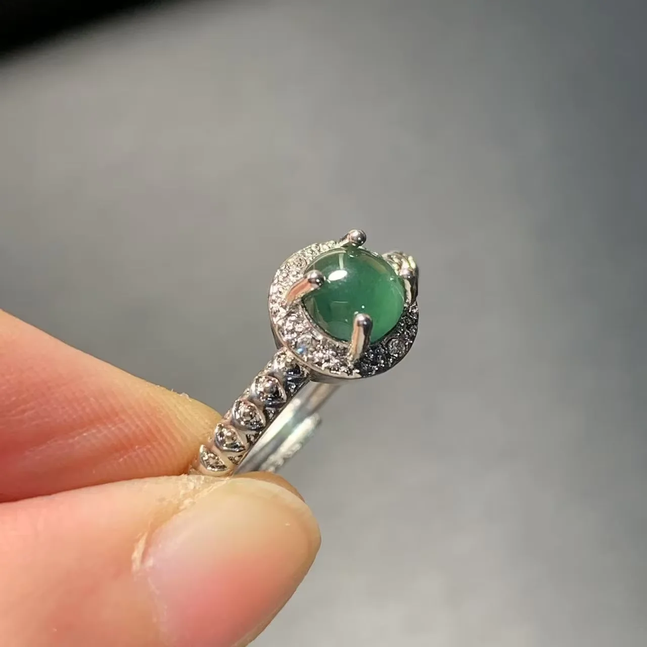 MM Natural Green Jade Ring  Adjustable Female Butterfly Jewelry for Women Gift Wholesale High Quality Vintage Fine