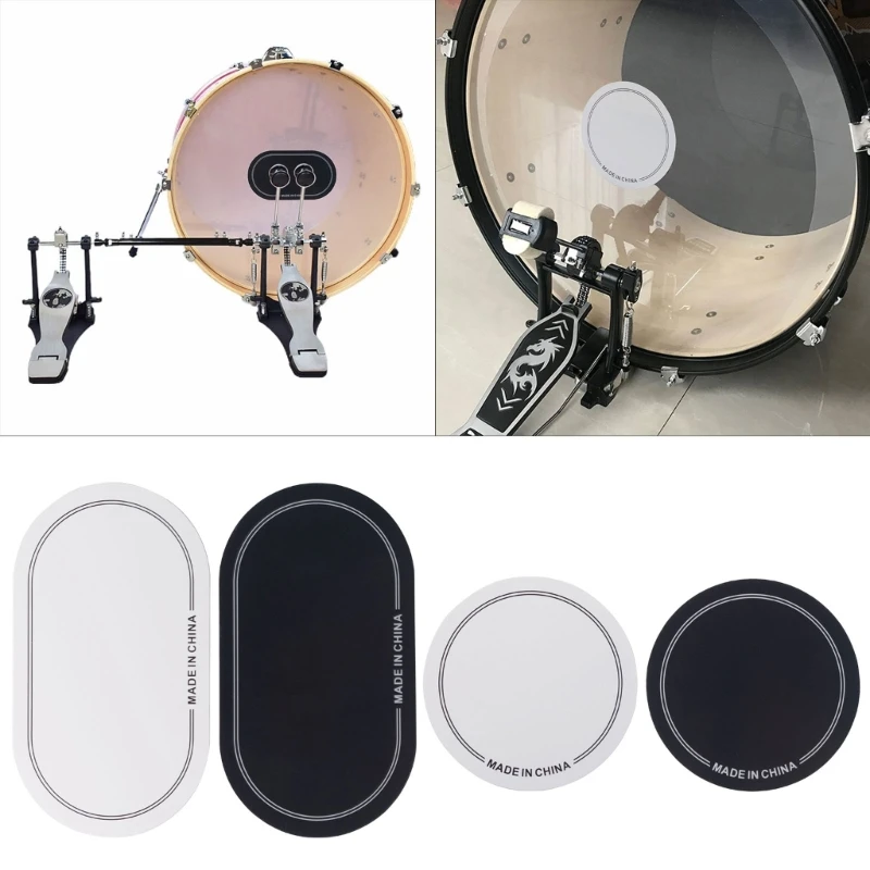 2pcsSingleDoublePedalBassDrumPatchesDrumheadKickPadProtectorforMusicLoversStudents