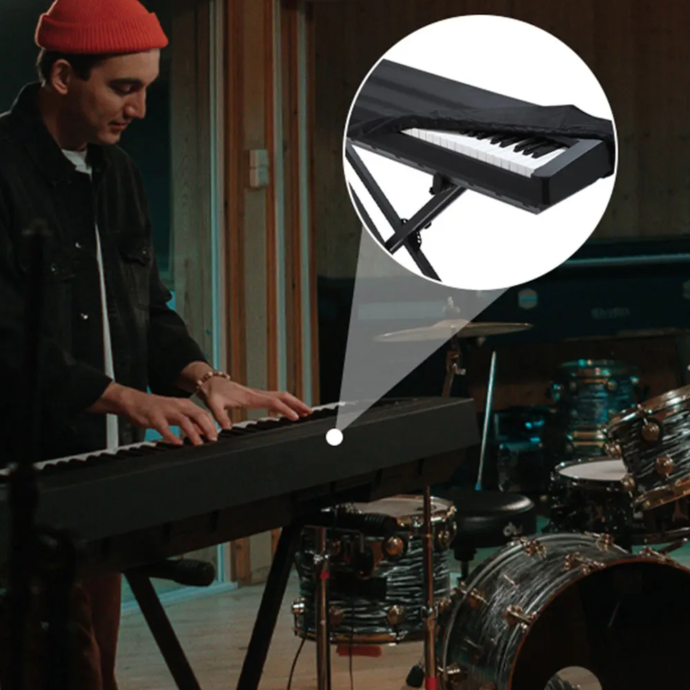 Piano Cover 88-Key Electronic Piano Cover With Drawstring Spectrum Face Cover Electric Piano Full Tech Cloth Material