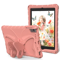 Charming Butterfly Kids Tablet Case - Shockproof & Lightweight with Stand - iPad Air2 9.7 iPad6 (Hot Pink)