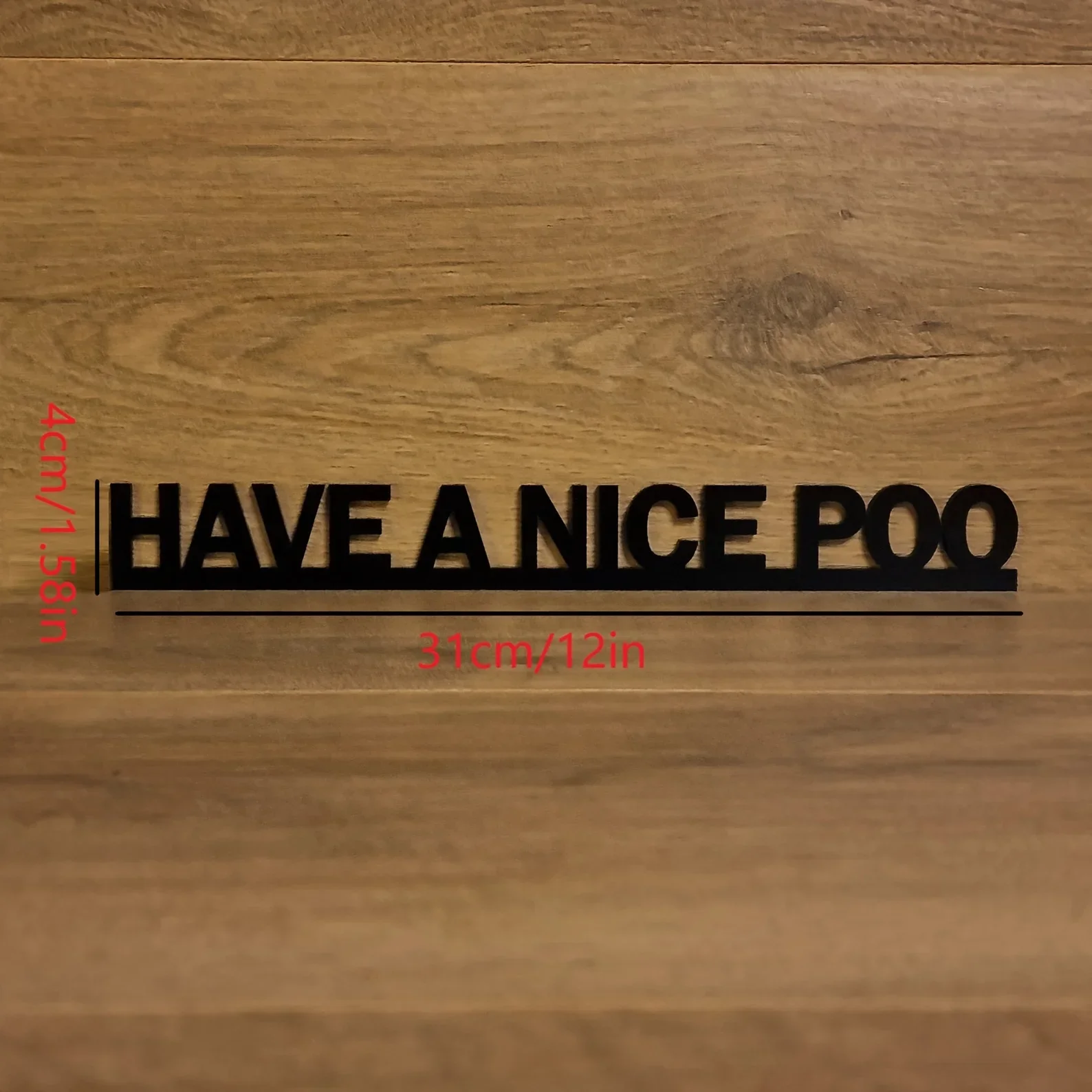 �Have A Nice Poo“ Acryl-Türspitze – Wandkunst mit humorvollem Zitat, perfekt für Badezimmer und Heimdekoration, ideal für Eingänge – Detail 4