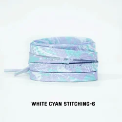 Vibrant Dazzling Blue Gradient Tie - Dye Shoelaces - 160cm (White Cyan Violet)