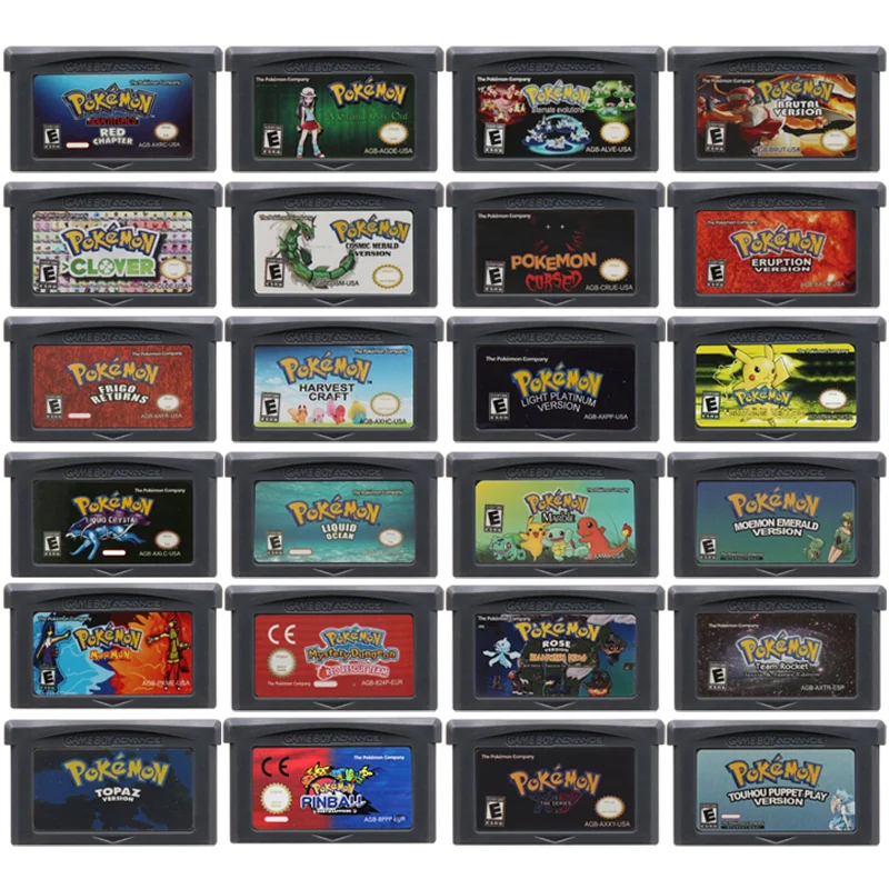 Cartuccia Di Gioco Gba Serie Pokemon Scheda Console Per Videogiochi A 32 Bit Capitolo Rosso Cristallo Liquido Platino Leggero Maledito Per Gba/Nds