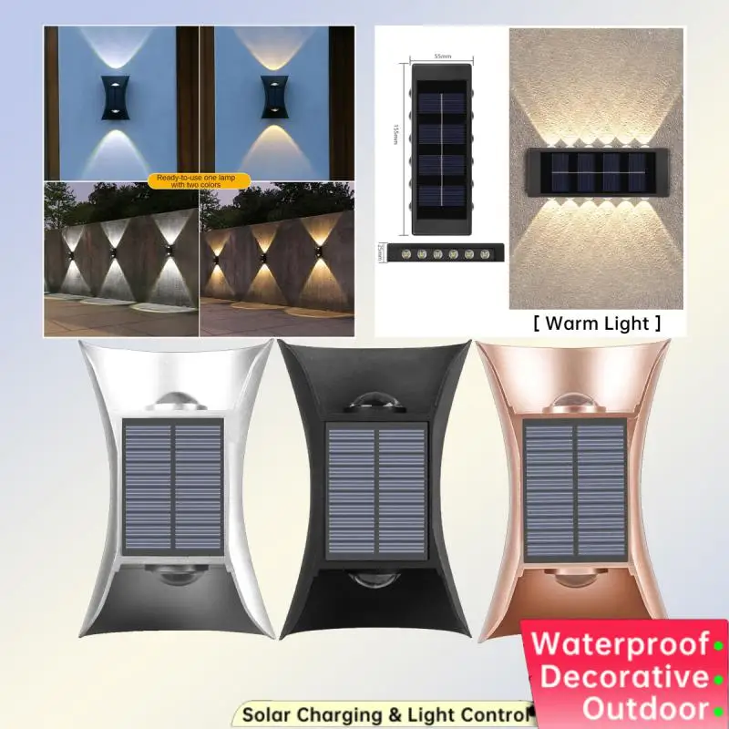 

Настенные светильники на солнечной батарее, уличное водонепроницаемое декоративное настенное освещение, лампа для крыльца с питанием от солнечной энергии для виллы, патио, сада, балкона