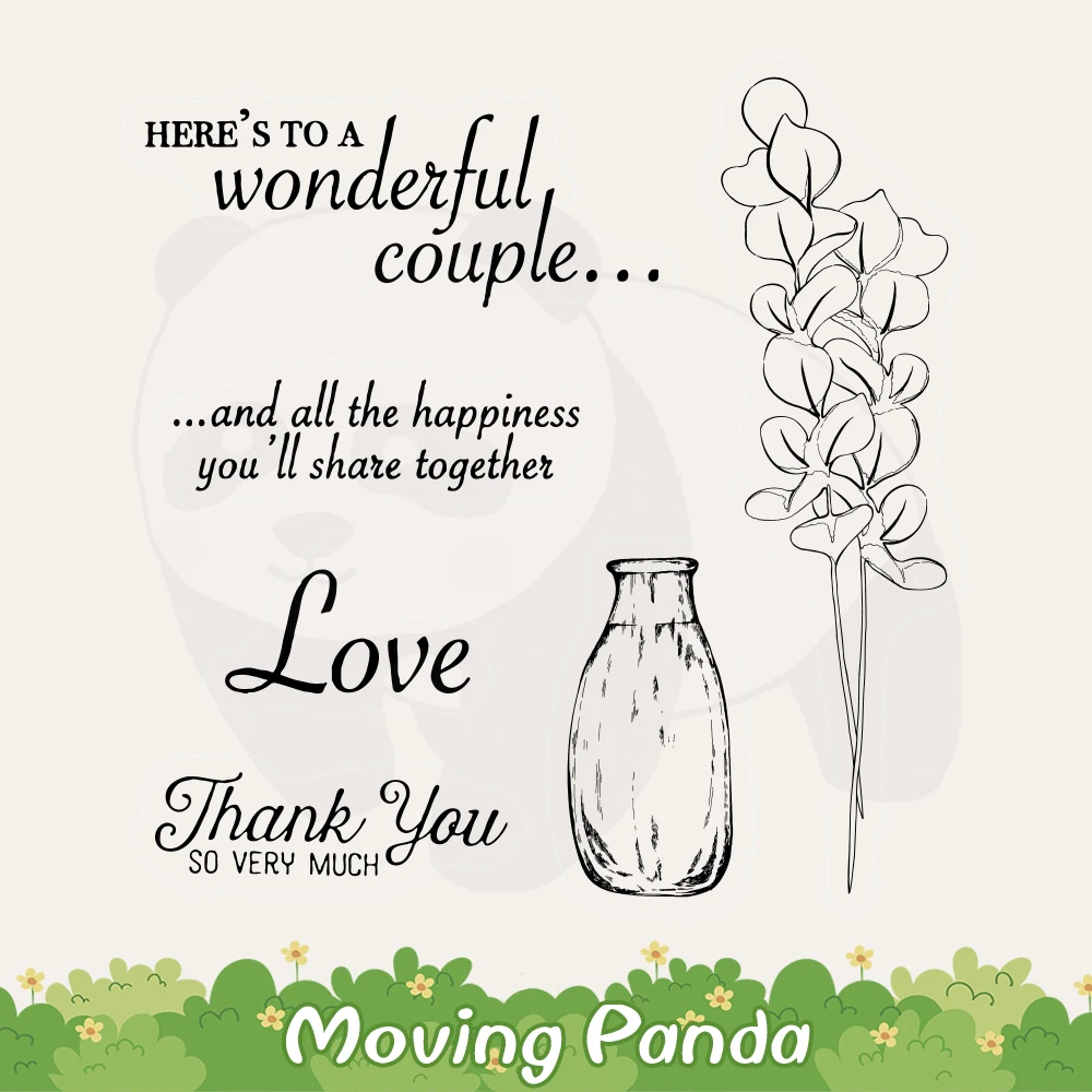 Mini DIY Cutting Dies Clear Stamp Desk Vase Bottle And Flowers Home Decor Scrapbooking Metal Dies Cut Silicone Stamp