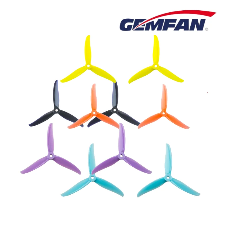 Gemfan Hurricane 4937-3 Vrtule 3 Listy PC Preteky FPV 4 Páry
