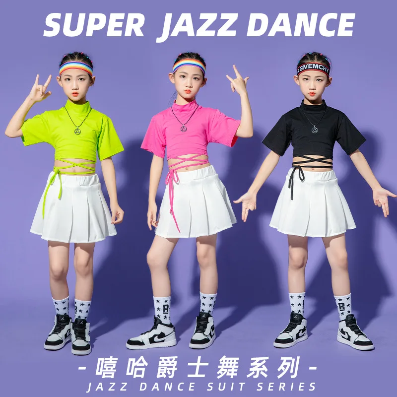 

Hip Hop Costumes for Kids Jazz Dancewear Ballroom Dance Clothes Girls Hiphop Performance Party Outfit Stage Suits Competition