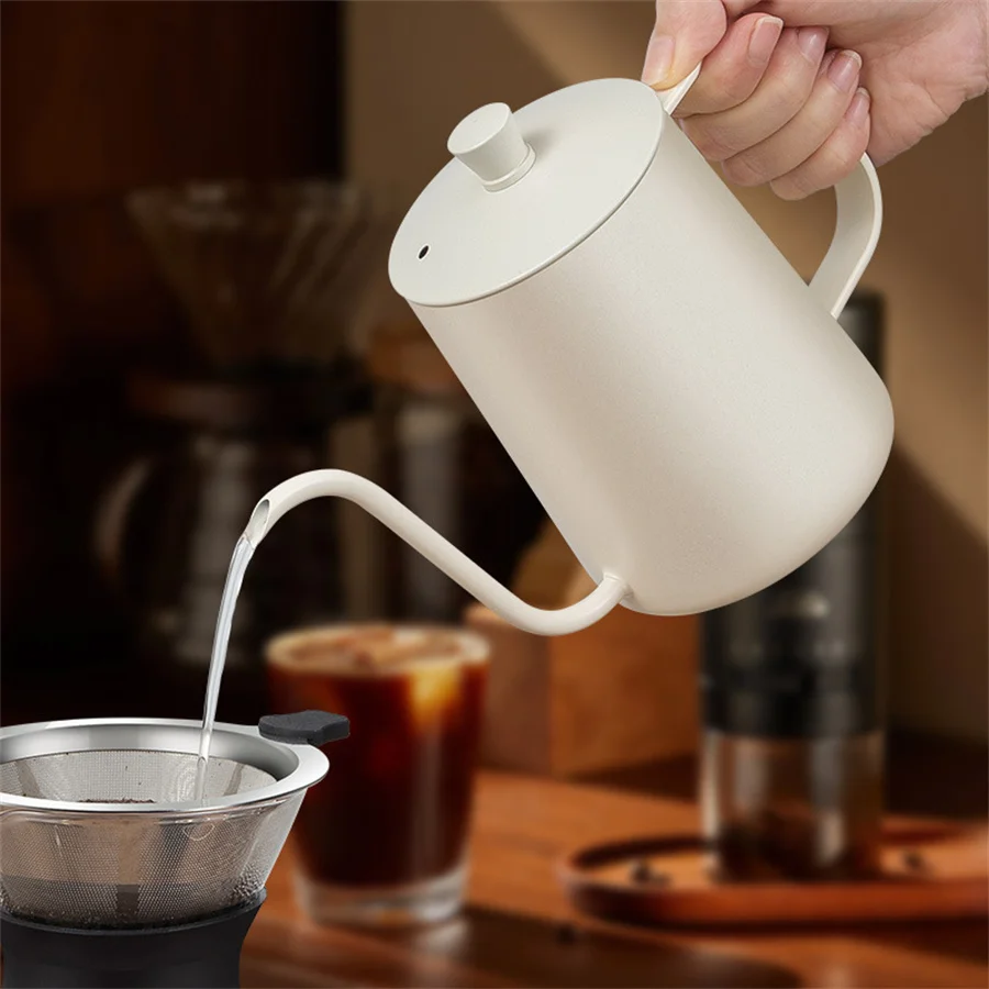 Stainless Steel Hand Brewing Pot Coffee Lug Filter Cup Long Spout Fine Mouth Pot Home Coffee Utensils coffee pot coffee kettle pour over coffee maker