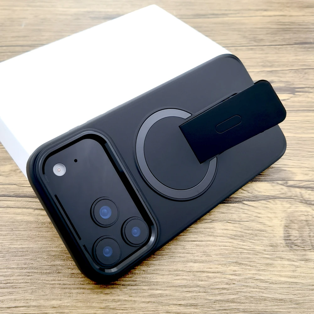 Shockproof Armor Matte Case with Stand and MagSafe Wireless Charging Capability
