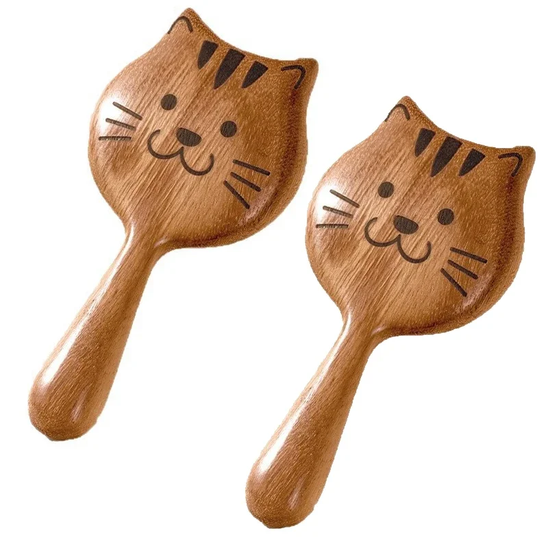 مشط العناية بالشعر ذو الأسنان الخشنة من خشب الصندل...