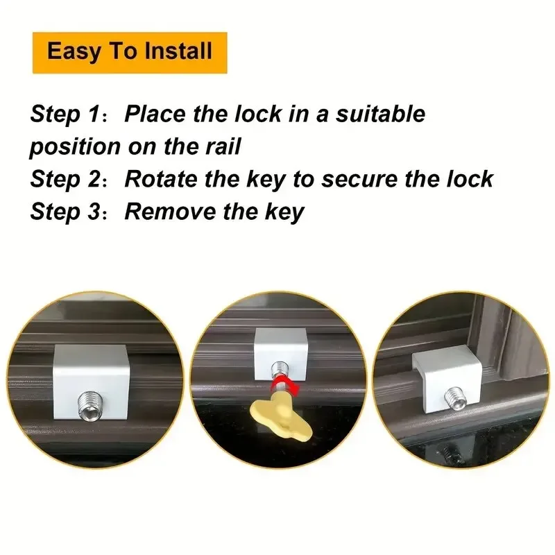 2pcs Window Lock Buckle Fixed Aluminum Alloy Screen Sliding Window Child Protection Safety Household Anti-Theft Limit Device
