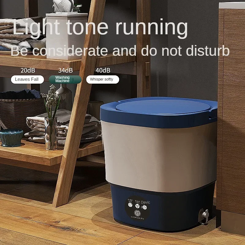 9l Mini Washing Machine With Spin Dryer Blue Light Antibacterial Underwear Sock Household Portable Automatic Washing Machine