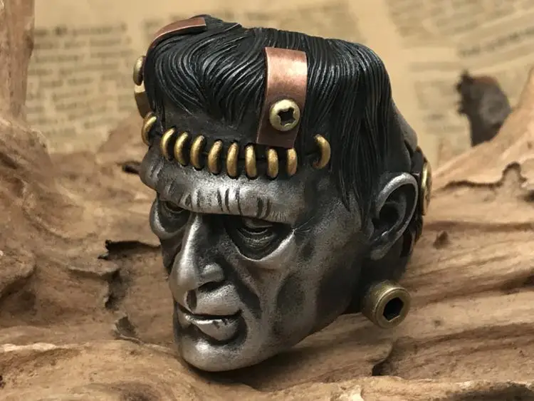 Vintage Fashion Science Eccentric Frankenstein Ring Unisex Hip-hop Punk Open Ring Banquet Jewelry Accessories Gift