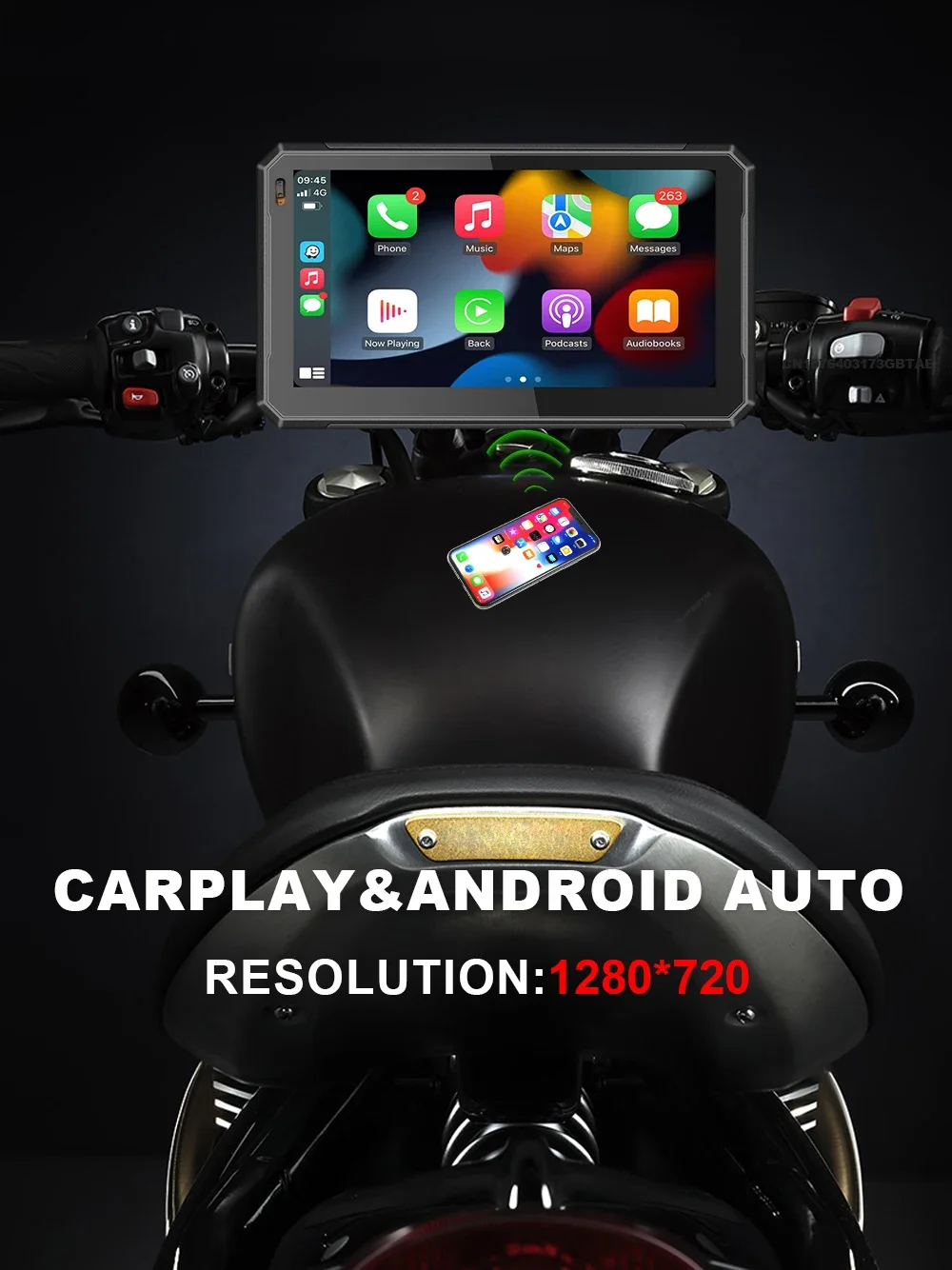 7 Inch GPS Navigator for Motorcycle CarPlay Para Moto Wireless Android Auto Waterproof Screen with Speed And Light Sensor