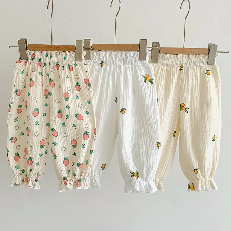 

Summer Children Pants Cotton Printing 0-3Yrs Fashion Casual Pants Toddler Baby Girls Trousers Infant Baby Girls Pants