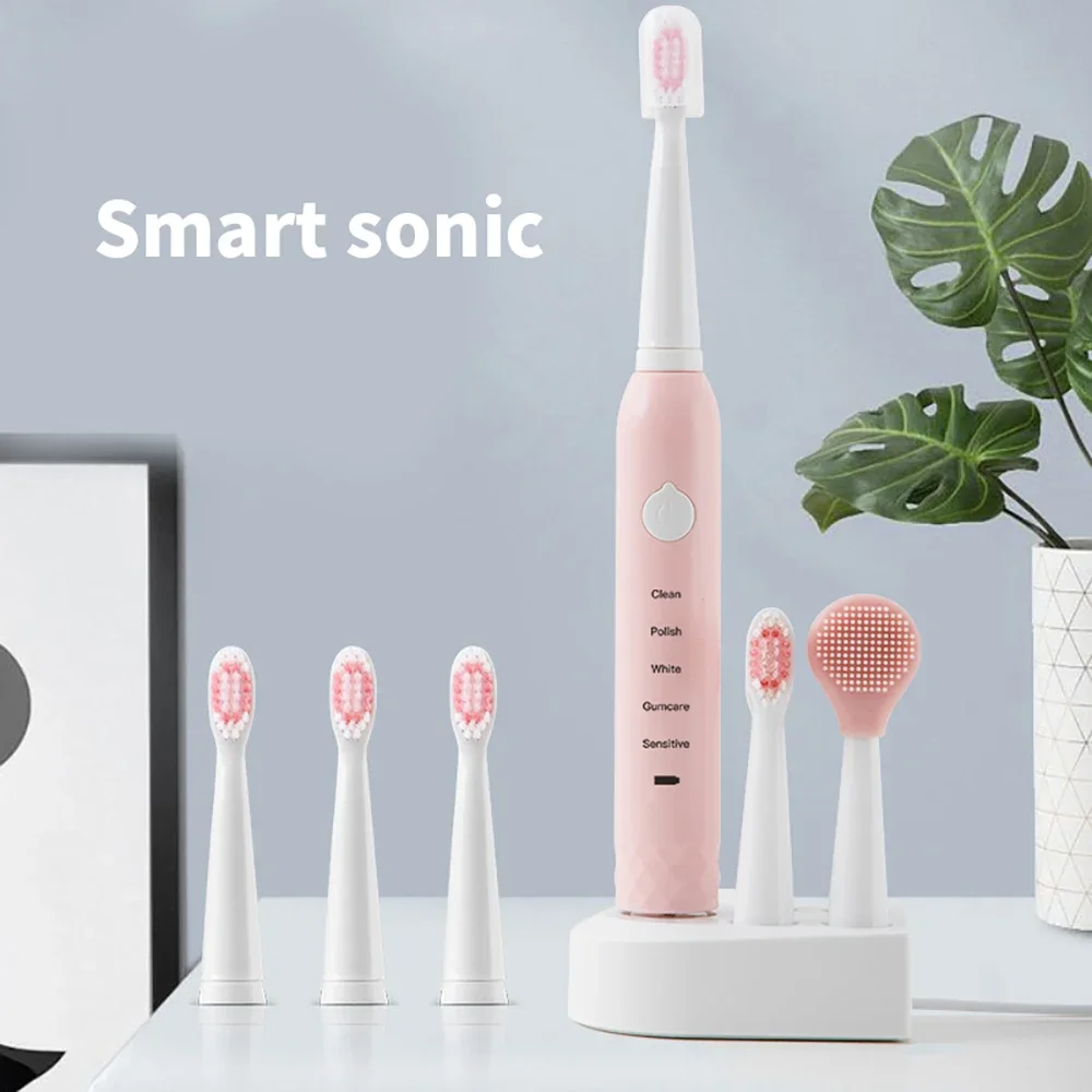 Sonic Electric Toothbrushes for Adults and Children-High-power Charging Adjustable Mode with Built-in 2-minute Smart Timer