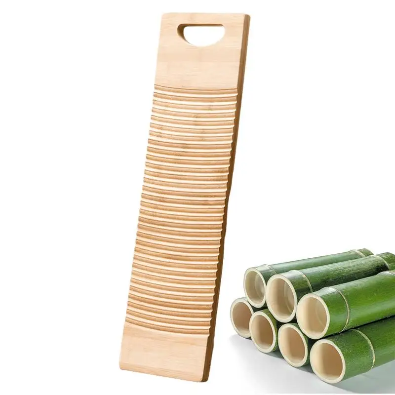 Washing Clothes Washboard Bamboo Wood Laundry Washboard For Laundry Non-slip Wood Board For Home School Washing Clothes By Hand