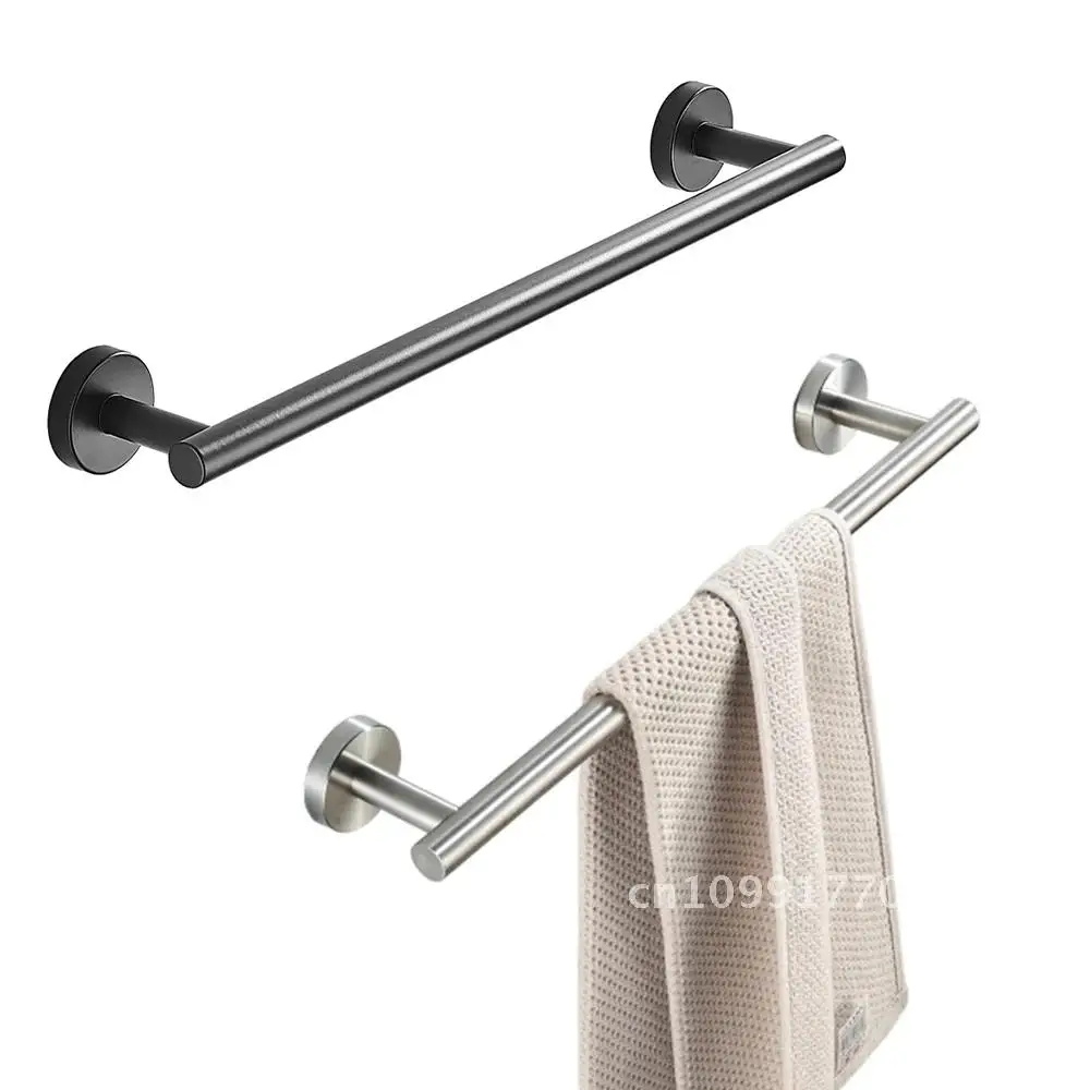 40/60CM Thickened Hanging Brush Mounted Stainless Steel Matte Black Polished Towel Chrome Bar Accessories Bathroom Wall