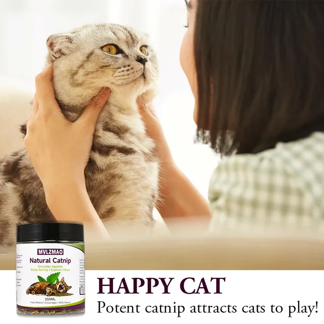 Cat Toys - Silvervine Catnip for Cats, 100% Natural Catnip Catnip Herbal Tea Loose Leaf, 210ML, Safe for All Cat Ages Pet Supply 4