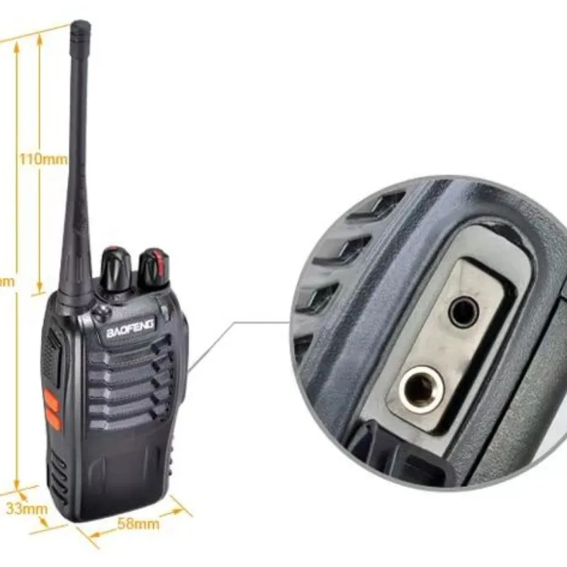 Baofeng BF-888S UHF 400-470MHz 5W Two-way PMR446 Radio Walkie Talkie USB Charger 4