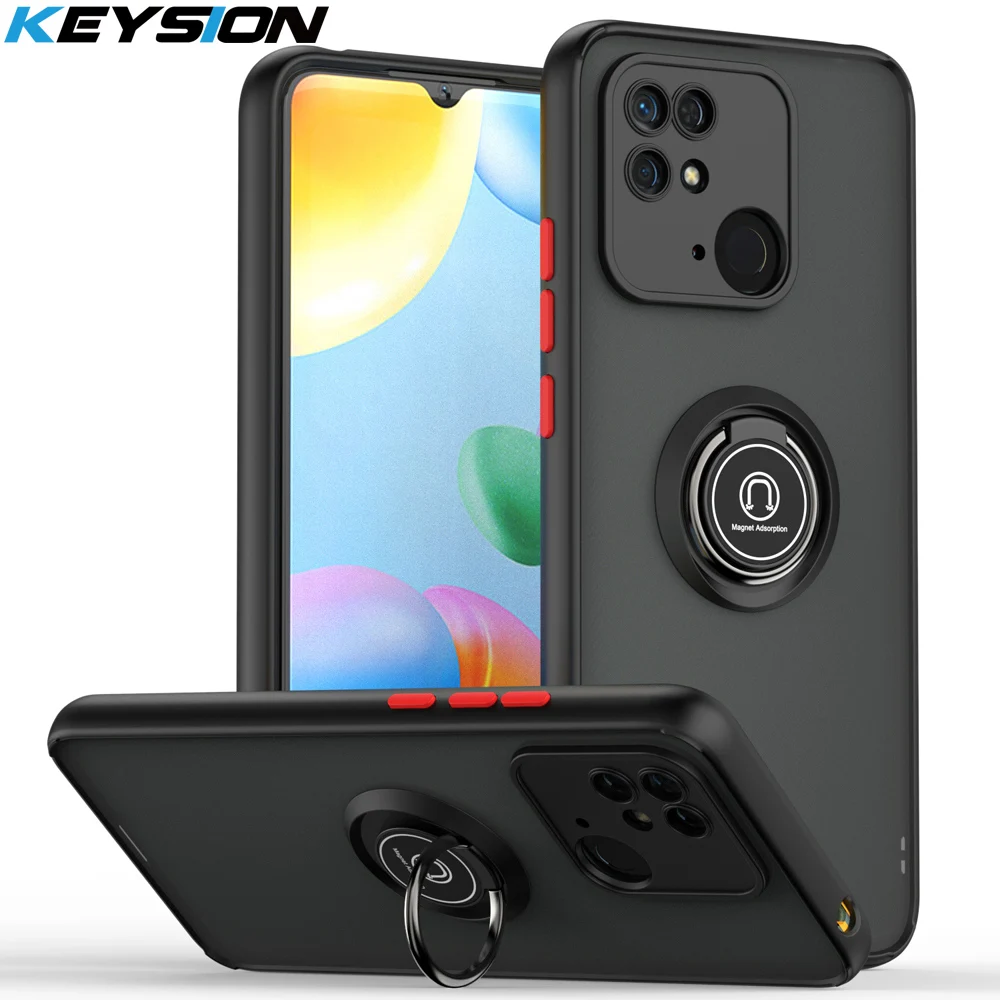 KEYSION Fashion matt ümbris telefonile Redmi 10C 10 india 9C läbipaistev rõngasalus Põrutuskindel telefoni kate Xiaomi Redmi 10 P jaoks_voghion.com