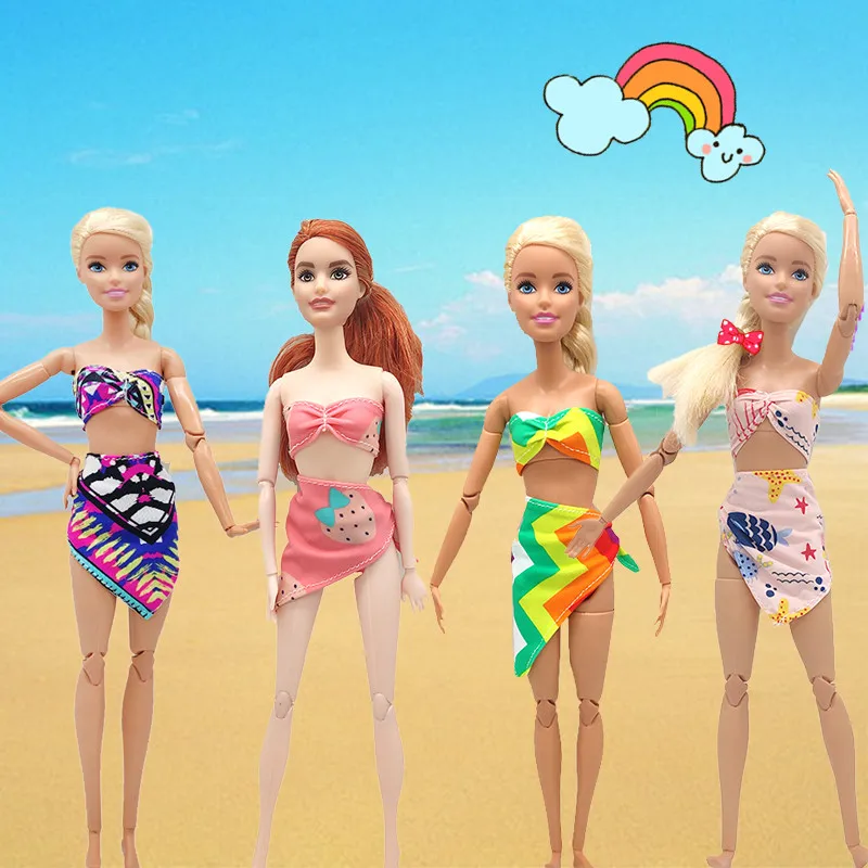 Swimsuit DIY for Barbie Accessories Girls Dolls Clothes Fashion for Barbie Clothes Toys for Children Suit 18 Inch Doll Swimwear 2 16years girls swimsuit one piece swimsuit 2022 fashion rainbow mermaid swimwear for children summer bathing suits