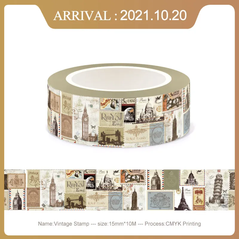 NEW 1PC 10M Decorative Vintage Alphabet Map Letter Newspapers Stamp Washi Tape Paper Adhesive Stickers Cute Journal Stationery 2
