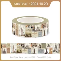 NEW 1PC 10M Decorative Vintage Alphabet Map Letter Newspapers Stamp Washi Tape Paper Adhesive Stickers Cute Journal Stationery 2