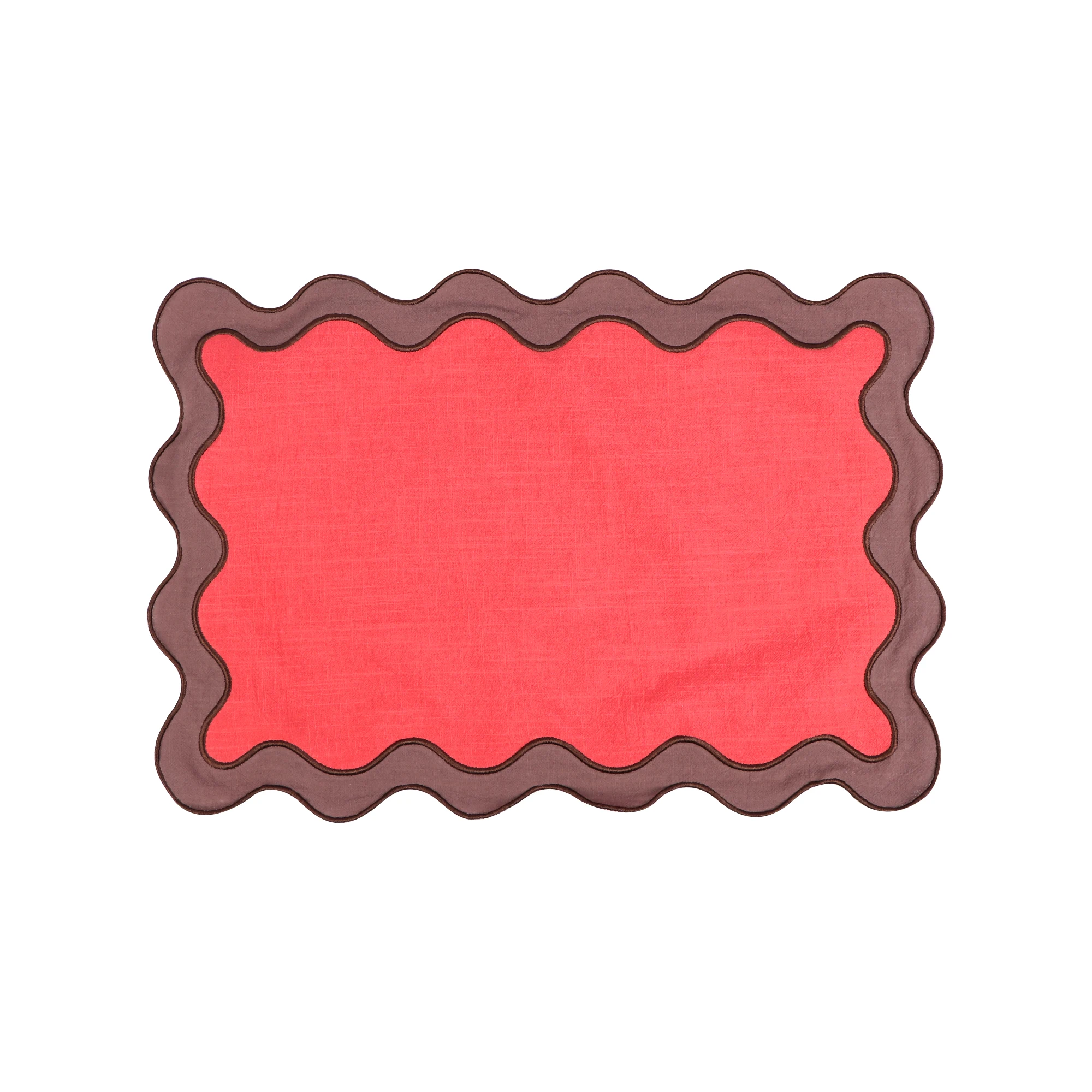 1PC High Quality Embroidered Napkin Vintage Wavy Edge Color Blocking Design Reusable Placemats Wedding Banquet Decoration