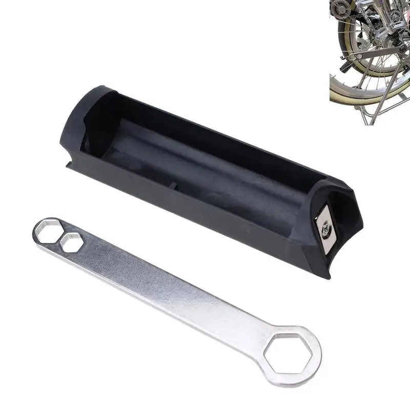 

Ящик для инструментов для горного велосипеда, ящик с треугольной рамой, встроенный ящик для хранения в складной раме, складной ящик для инструментов для велосипеда с ключом