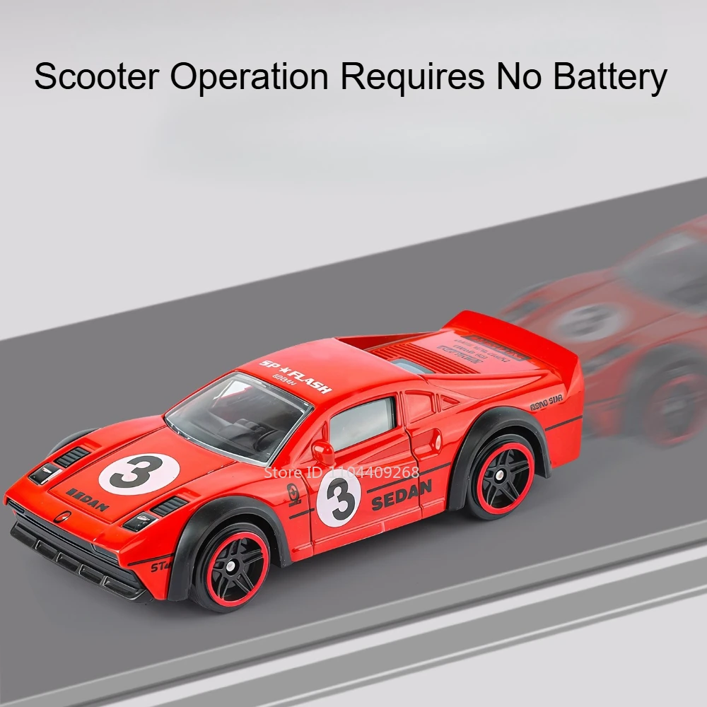 Miniature Metal Sports Car with Rubber Tires - Collectible Racing Toy