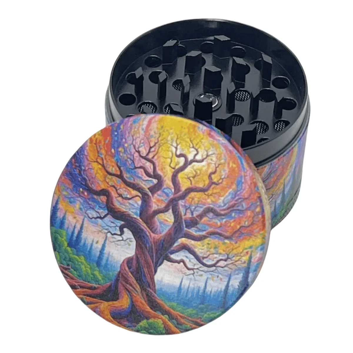 Herb Grinder 2inch Boho Tree Herb Grinder 4-Layers Metal Pepper Mortar Spice Mill Tobacco Grass Raw Grinder Smoking Accessories Kitchen Tool