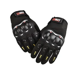 Breathable Men's Racing Motorcycle Gloves for Outdoor and Off - Road Adventures (Black)