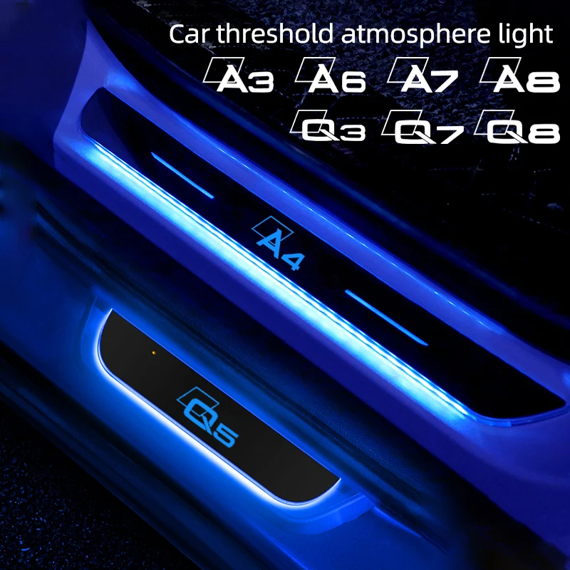 Usb Power Moving Led Pedal Car Scuff Plate Door Sill Light For Audi A1 A3 A4 A5 A6 A7 A8