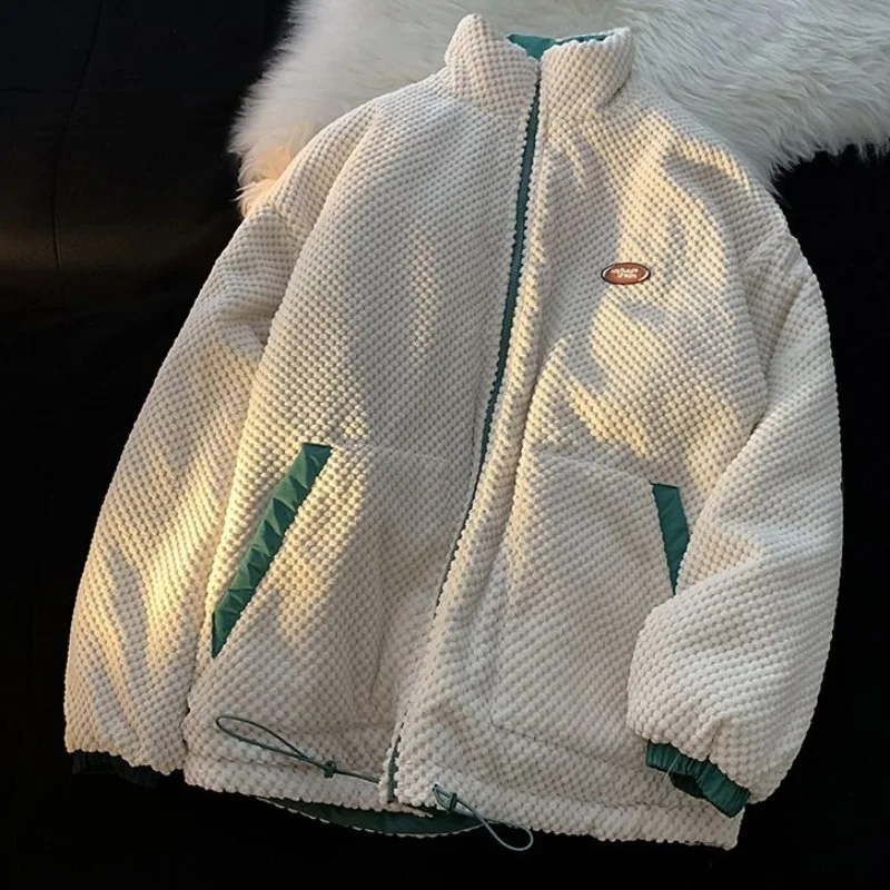2023 New Men Down Cotton Coat Winter Jacket Short Reversible Loose Parkas Thicken Warm Outwear Leisure Fashion Overcoat