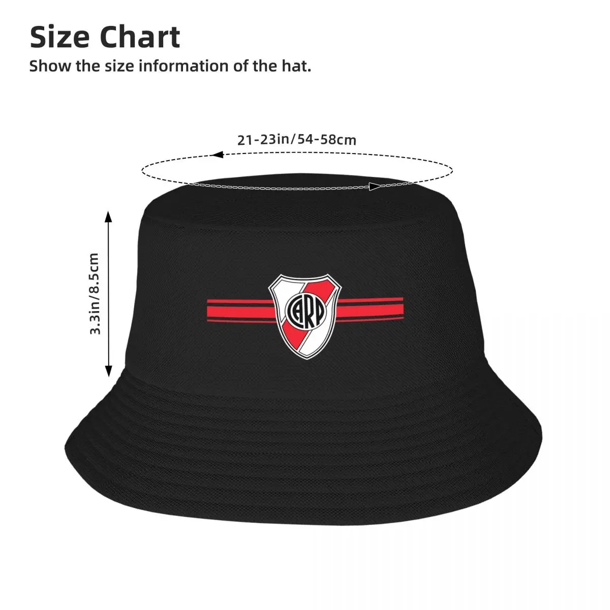 New Stripes of my heart River Plate, Argentina Bucket Hat Hat Beach Rave Hat For Women Men's